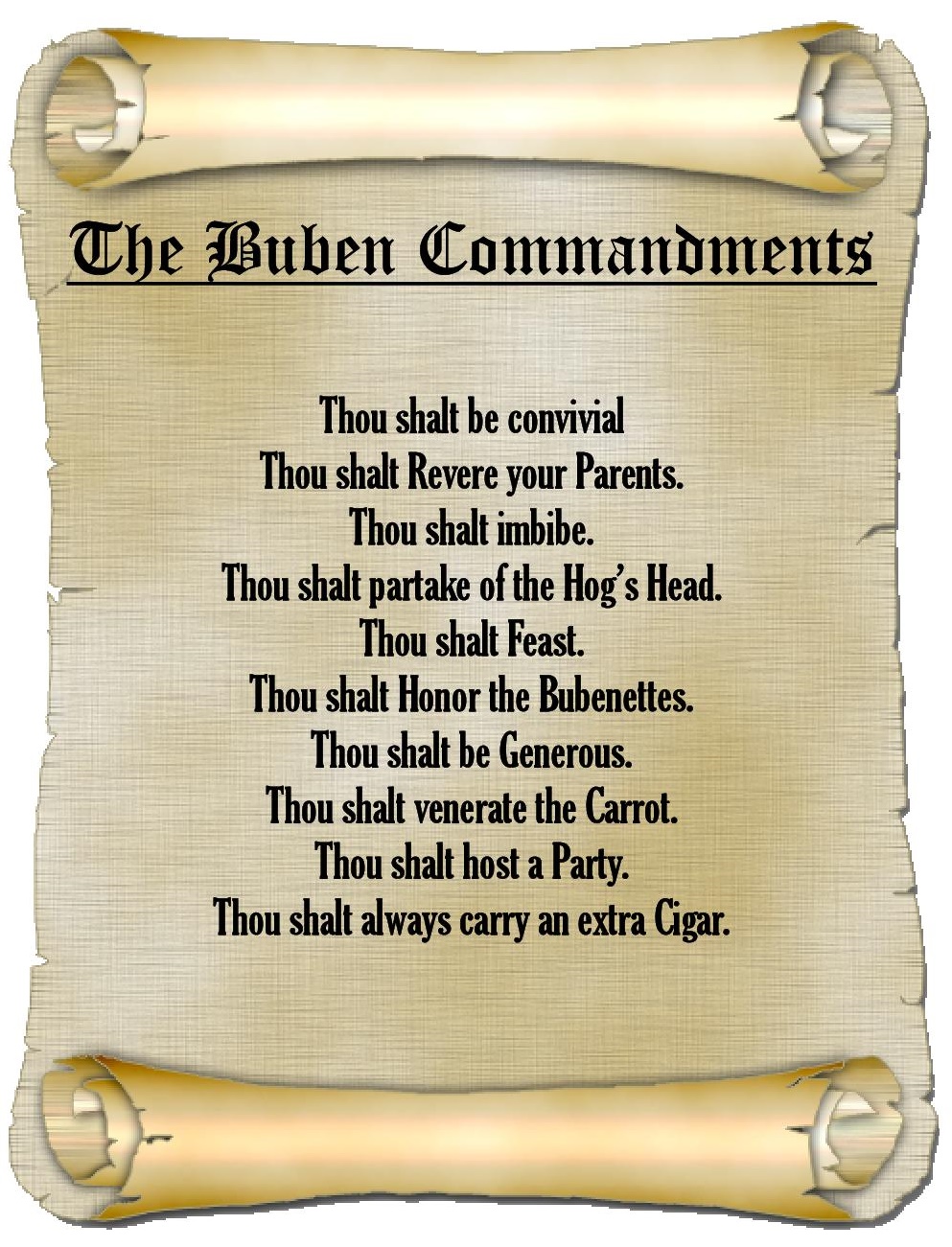 Buben Verein Commandments